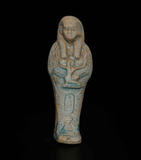 Antigua figura de loza egipcia Ushabti Shabti artefacto jeroglífico BC