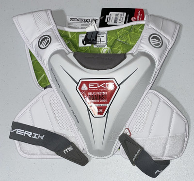Maverik M5 EKG Speed Lacrosse Shoulder Pads Size Large White - NEW