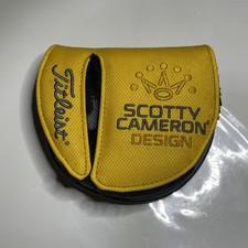 RH Scotty Cameron Phantom Mid Round Mallet Putter Yellow Headcover Cover MINT 