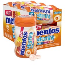 Mentos Gum with Vitamins, Holiday Sugar Free Chewing Gum ,Bulk Pack of 6.