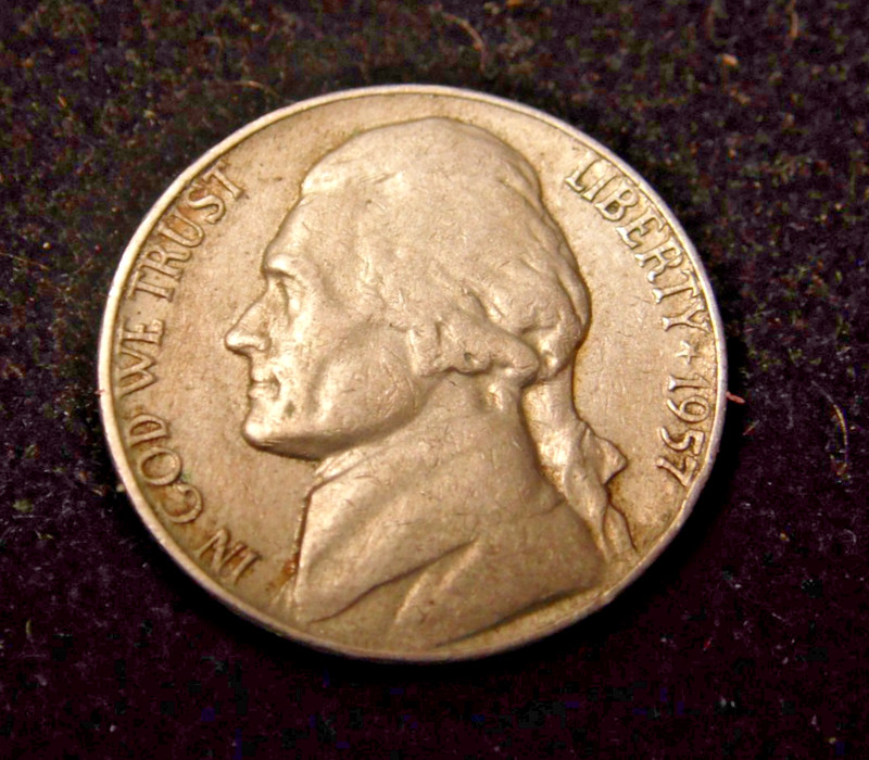 1957 Jefferson Nickel No mint mark