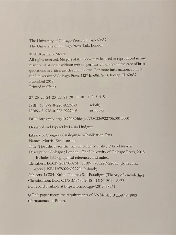 The Ashtray SIGNED by Errol Morris - 1st Printing / 1st Ed Fine Hardcover Foto 3 de 4