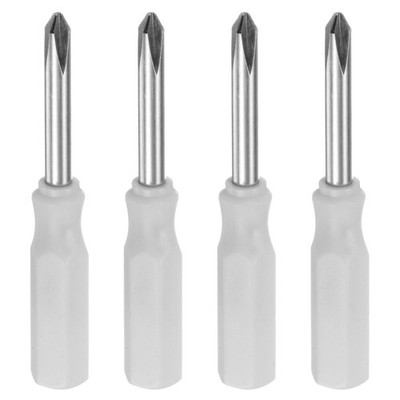 4Pcs PH1 Mini Phillips Screwdriver 3mm Magnetic Cross Head 45mm Length White