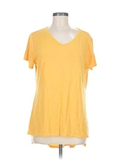 H By Halston Women Yellow Short Sleeve T-Shirt M