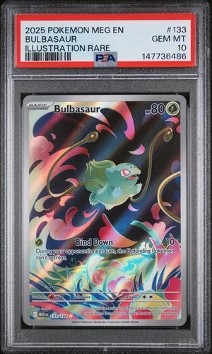 2025 POKEMON MEG EN-MEGA EVOLUTION ILLUSTRATION RARE #133 BULBASAUR PSA 10