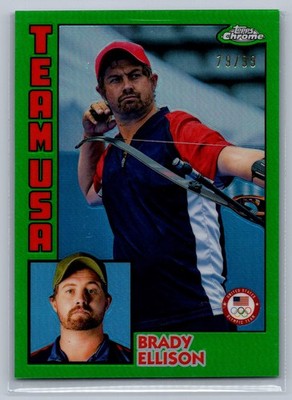 Brady Ellison 2024 Topps Chrome U.S. Olympics 1984 Topps Green /99 #84T-16