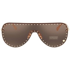 Versace Dark Brown Shield Ladies Sunglasses VE2230B 125273 45 VE2230B 125273 45