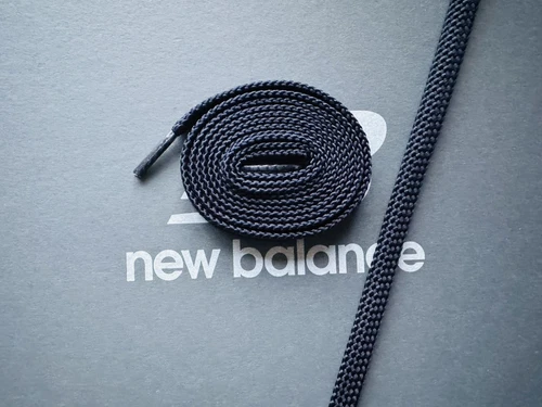 New Balance Lacci Piatti Tessuto Blu Navy 100%Autentici Lunghezza 120cm Larghezza 8mm