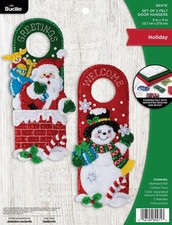 Bucilla Felt Applique 2 Piece Door Hanger Kit, Holiday, Perfect for DIY Arts and