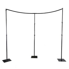 11 ft Black Adjustable Heavy Duty Curved Pipe and Drape Backdrop Support Kit