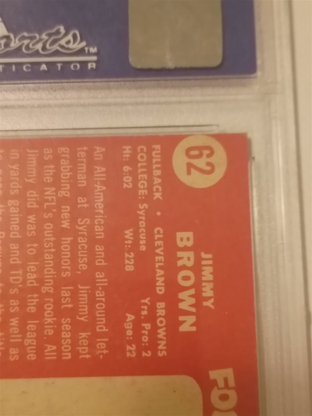 1958 Topps Football #62 Jimmy Brown RC, PSA 7 NM OC ! GREEN PIRATE CARDS, 🤢💚🦜 view 10