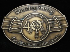 OI05120  RUNNING STRONG FOR AMERICAN INDIAN YOUTH BILLY MILLS 10K  BELT BUCKLE
