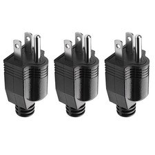 3 Prong Male Replacement Plug Connectors 125V...