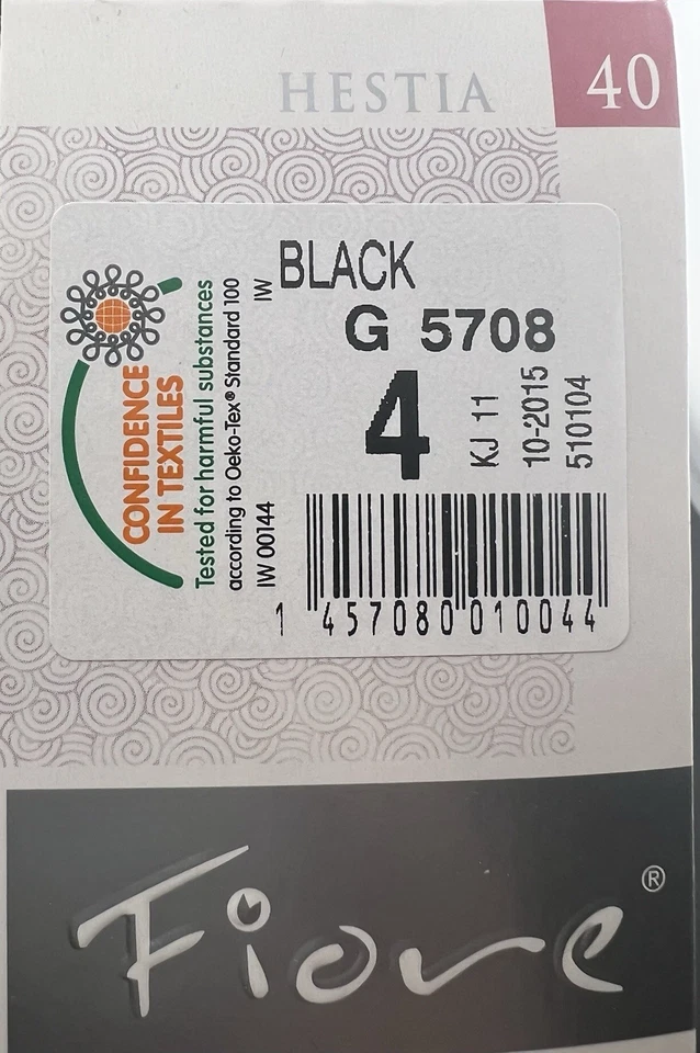 NUEVAS Medias Fiore Costura Trasera Talla LG HESTIA Microfibra Negra Con Costura Roja 40 Denier Foto 3 de 4