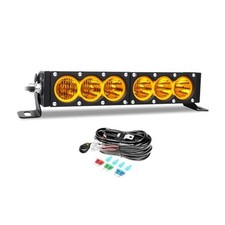 12 inch Single Row Amber LED Light Bar 60W 12 inch Amber with Wiring Harness