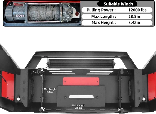Protector de parachoques delantero o trasero con luces LED y anillos en D para Toyota Tacoma 2016-2023 - Imagen 6 de 16