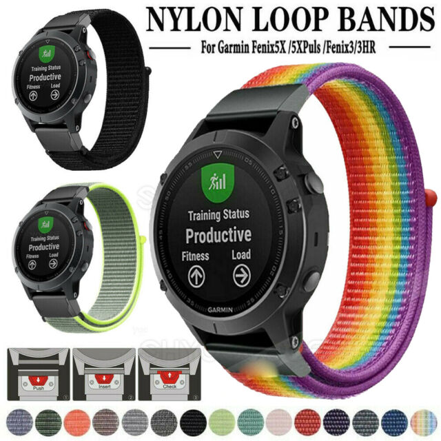 Strap For Garmin Fenix 5/5X Plus 6/6X Pro Solar 3 HR Nylon Woven Loop Watch Band
