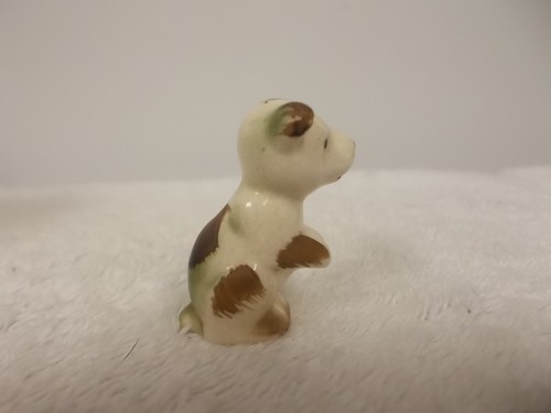 Vintage sitzender bettelnder süßer Welpe Hund kleine Keramik Figur Statue - Bild 2 von 7