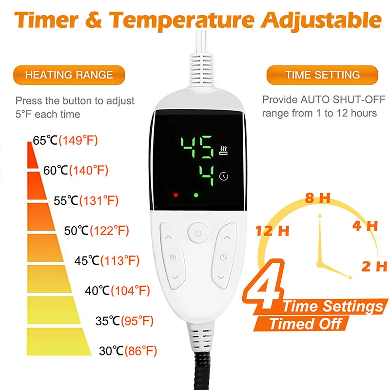 Almohadilla térmica grande para mascotas manta eléctrica alfombra impermeable calentador lavable perro gato Foto 3 de 4