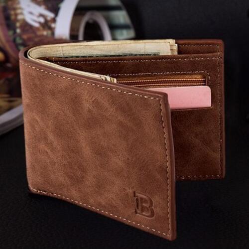 Men Bifold Wallet Thin ID Credit Card Business Mini Money Case PU Leather  FB1 - Picture 1 of 14