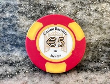 5 EURO CASINO BARRIERE MENTON MENTONE FICHE GETTONE TOKEN FICHES