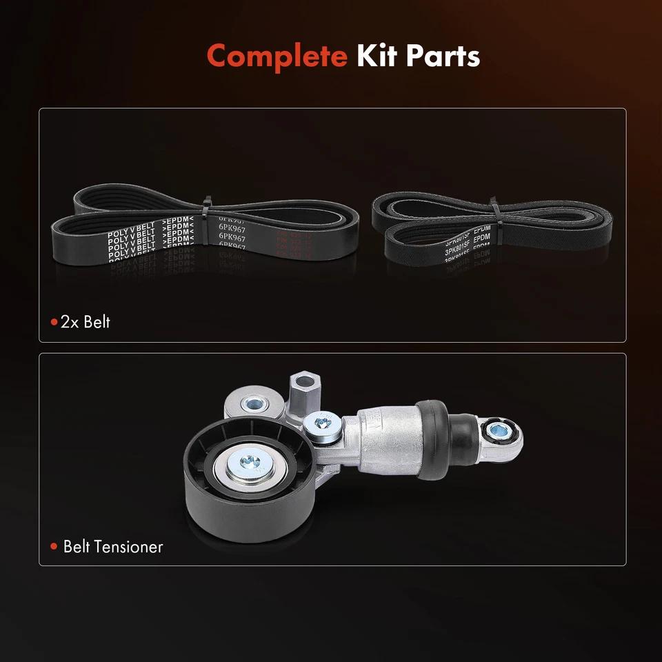 3x Kit de componentes de transmisión por correa Serpentine para Mazda 3 2014-2024 3 Sport 6 CX-3 CX-5 Foto 2 de 4