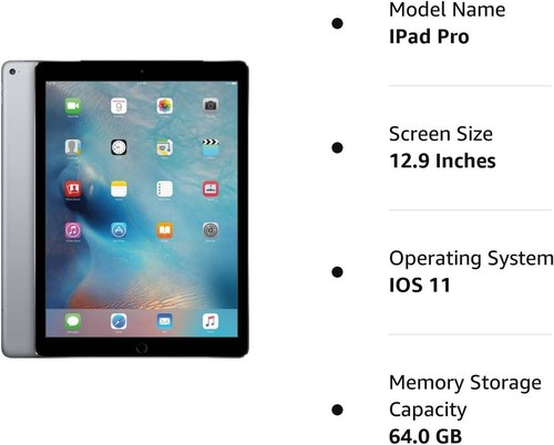 Apple iPad Pro 12.9" 2nd Gen. 64GB Wi-Fi + 4G (Unlocked) Gray *New, Sealed - Afbeelding 4 van 8
