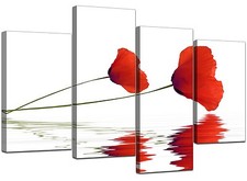 Extra Large Floral Flower Red Poppy Canvas Art 130cm Pictures XL 4029