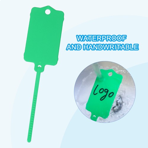 100pcs Plastic Tags Shipping Tags Waterproof Green - Imagen 3 de 6