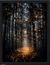 Firefly Enchanted Forest Art Print #3: Moody Botanical Wall Decor - Vertical