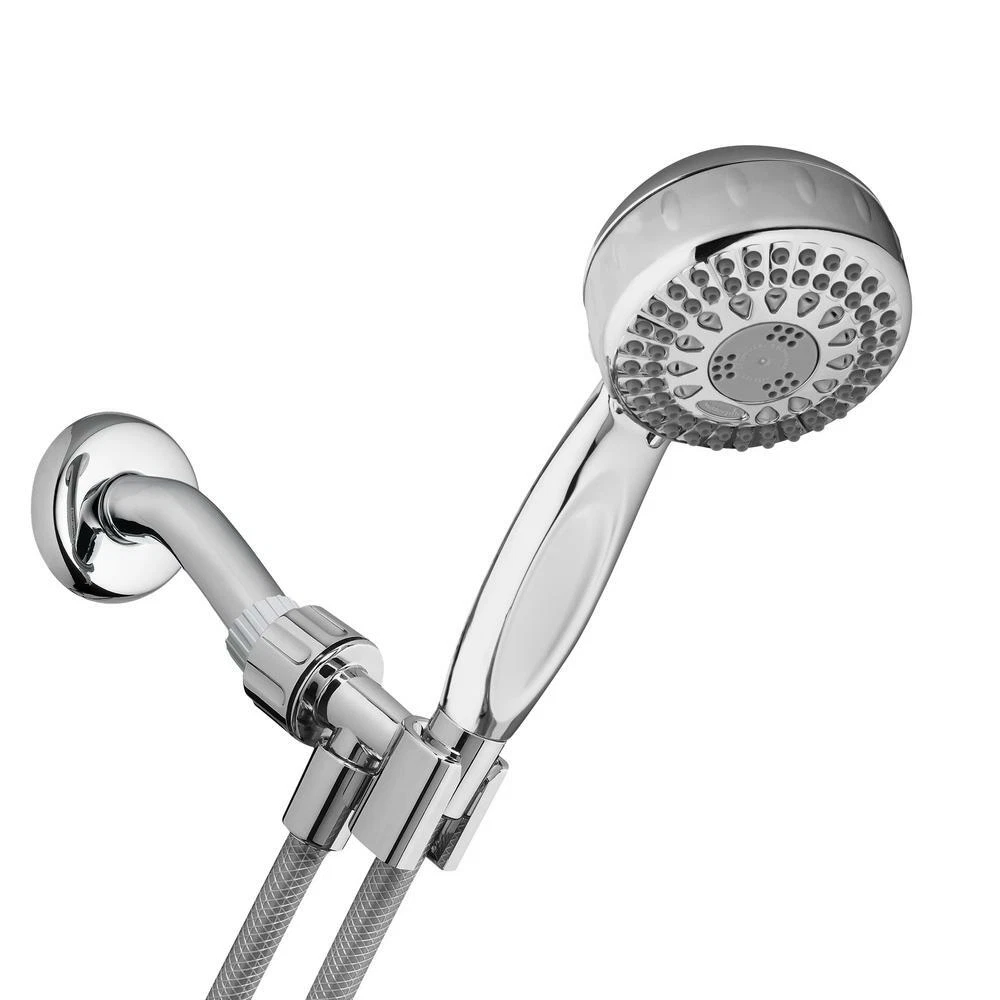 3-Spray Patterns 3.5 in. Single Wall Mount Fixed Shower Head in Chrome