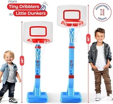 Toddler Basketball Hoop, Height Adjustable Baby Basketball  Hoop Set
