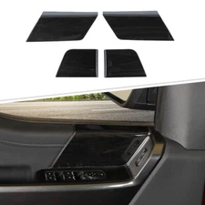 For Ford F150 2021+ Black Wood Grain Front/Rear Door Panel Bezel Overlay Covers