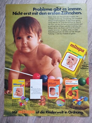 Original Advertising Advertising 1972 Milupa Healthy Power For Life