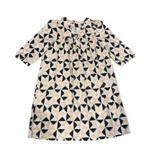 NWOT Tea Collection Imogen Henley Dress Triangles SAMPLE White Size 7