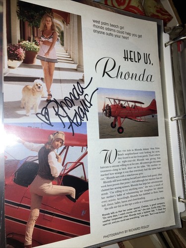 Rhonda Adams Autograph signed Playboy page live ink | eBay