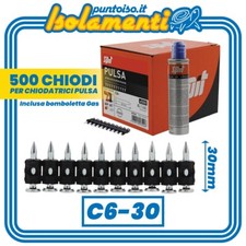 Chiodi C6-30 Chiodatrice Spit Pulsa Cartongesso Fissaggio Guide e Profili PZ 500