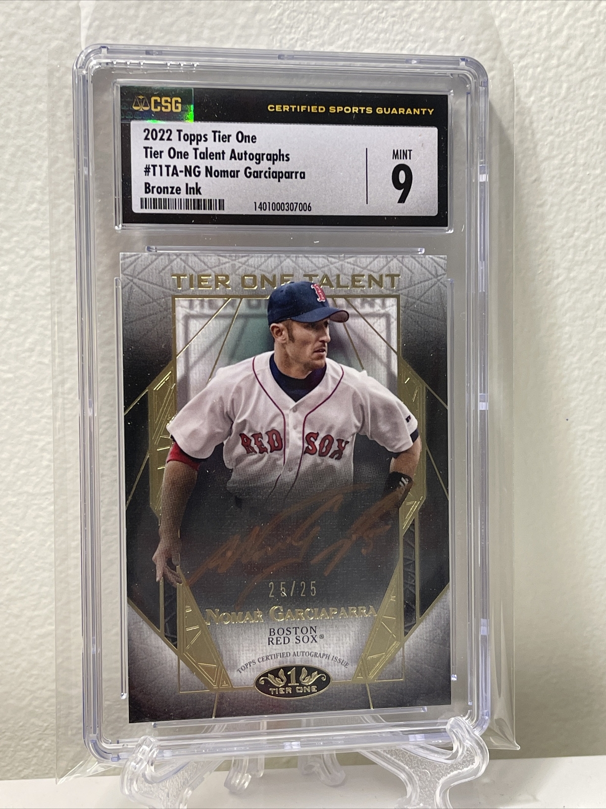 2022 Topps Tier One Talent Auto Nomar Garciaparra Auto /25 CSG 9 Bronze ...