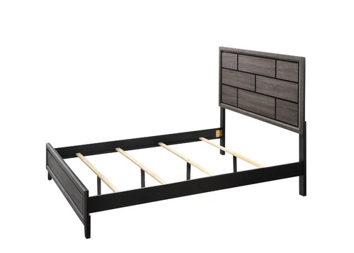 Contemporary Style Geometric Design Queen Size Low-profile Bed