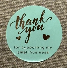 50 Thank You for Supporting My Small Business Stickers Gift Envelope Seals