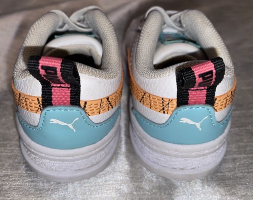 Puma Mayze Nail Glam Lace Up White Sneakers Casual Shoes Baby Size 6C - Picture 5 of 8