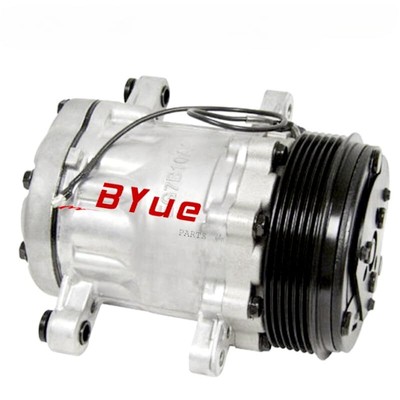 Black Peanut Style V-Belt AC Compressor - Sanden Type 7B10 2V For Custom & Vintage Applications