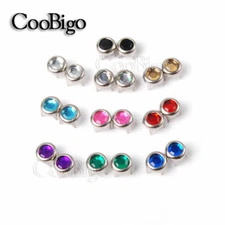 6~8mm Clawed Rhinestone Round Plane Studs DIY Rivet Nailheads Spike Accessories