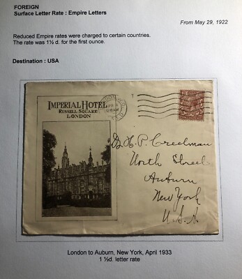 ☆ENGLAND / THE IMPERIAL HOTEL☆イングランド◇非売品