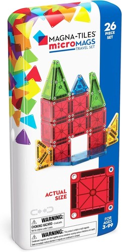 MAGNA-TILES microMAGS Travel 26-Piece Magnetic Construction Set - Fast Shipping! - Picture 2 of 9