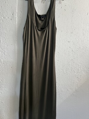 Revamped Thick Strap Olive Green Midi Dress Size L | eBay