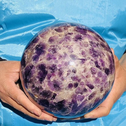 10.2LB Top Natural dreamy amethyst Quartz Sphere Quarzt Crystal Ball reiki heal - Picture 15 of 19