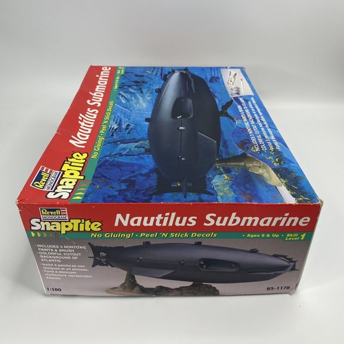 Kit Modelo Snaptite Vintage Revell Escala 1/100 NAUTILUS SUBMARINE 85-1178 1997 - Imagen 9 de 20