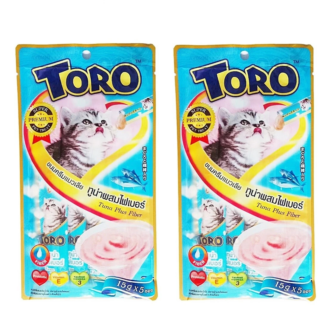 Toro Cat Cream Snack Food Treats Flavor Pet Healthy Lick Tuna Plus