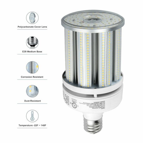 80 Watt LED Corn Cob Bulb 5000K Daylight Shoebox Parking Lot LightE39 Mogul DLC - Picture 3 of 10